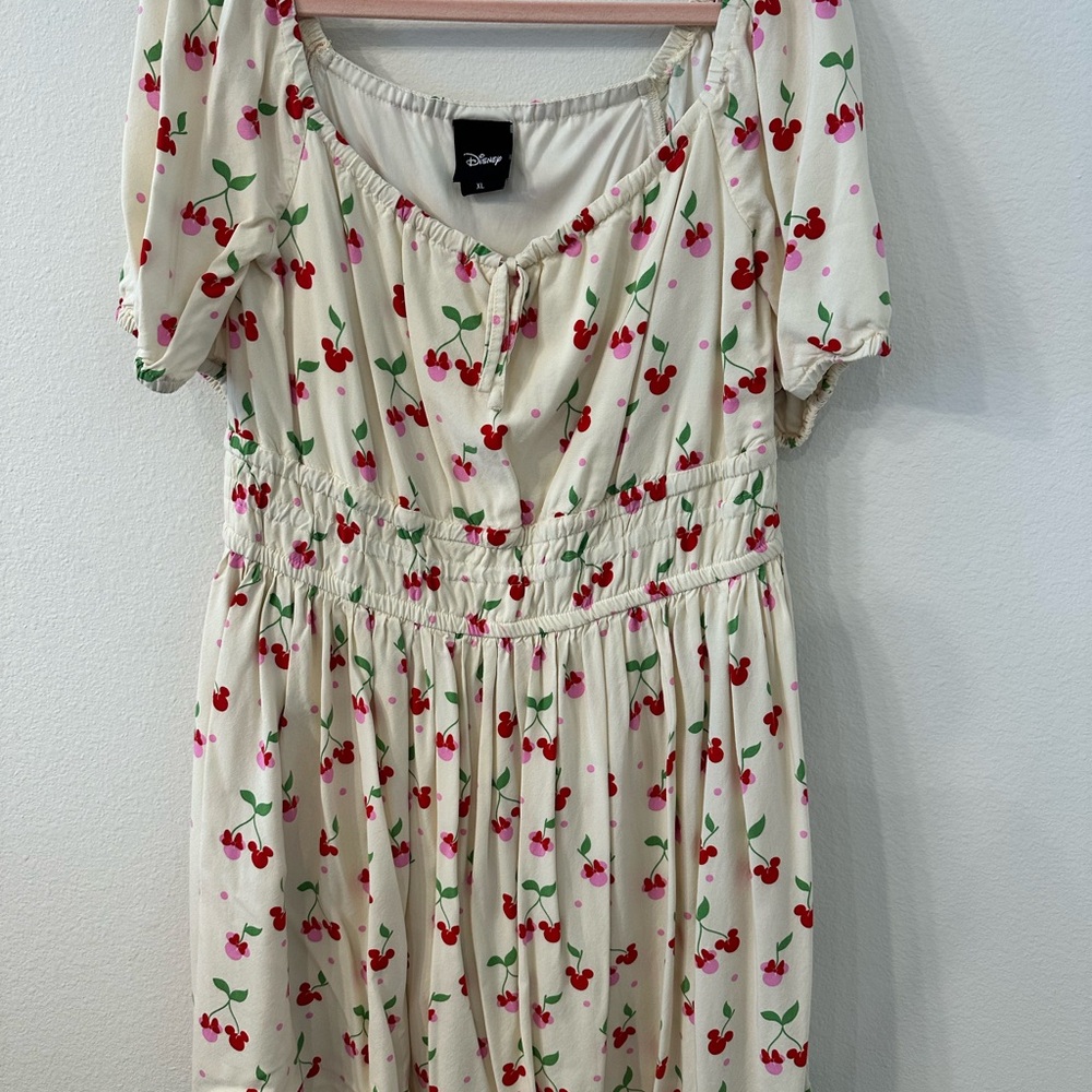 Her Universe Cream Mickey & Minnie Cherry Print Dress